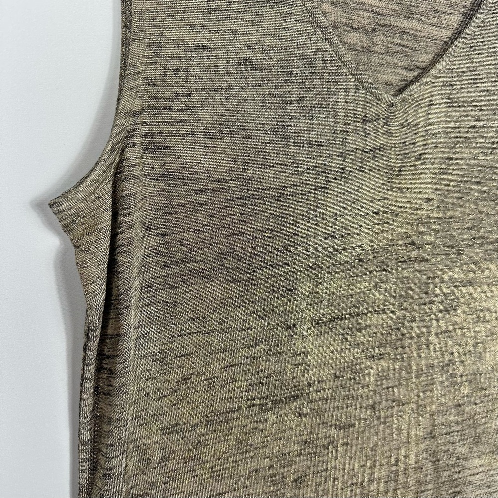 Susan Graver Gold Sparkly Sleeveless Blouse Size Small - Picture 2 of 7